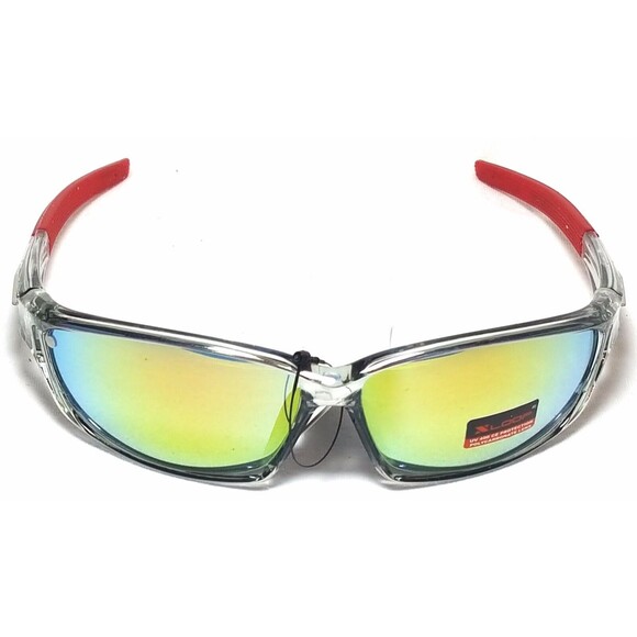 X-Loop Men's Sunglasses Plastic Frames Red  Mirrored Lens 100% UV400 - Picture 2 of 2